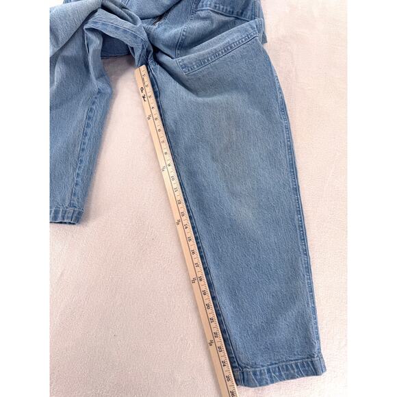 Madewell Smock Waist Denim Jumpsuit Pantsuit Overalls Zip up Blue Jeans Medium - Picture 11 of 12